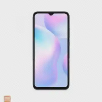 نمای جلوی Redmi 9A با بریدگی قطره‌ای دوربین و حاشیهٔ پایین نمایشگر