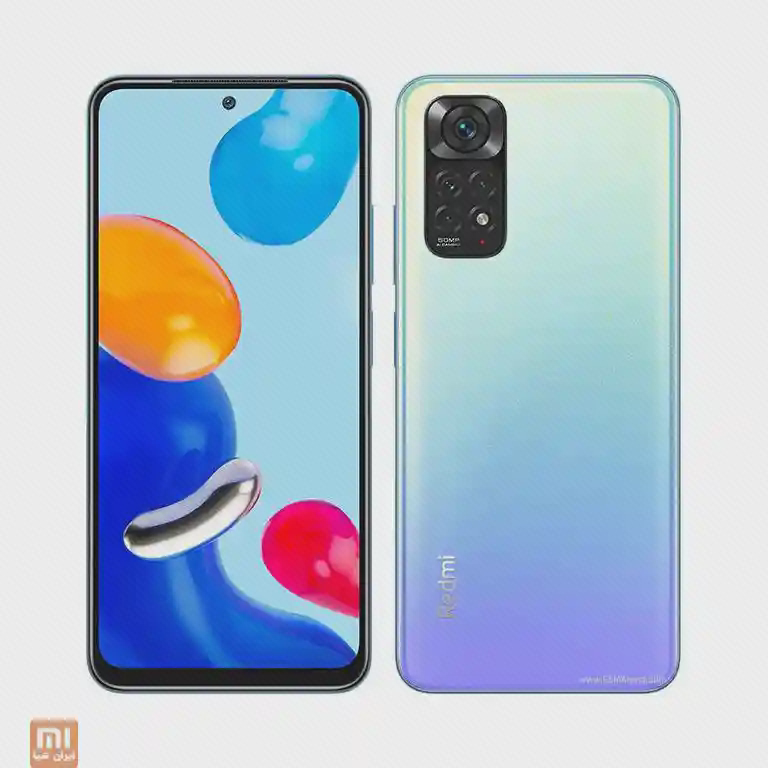 پشت گرادیانی و جلوی Redmi Note 11 با مجموعه دوربین ۵۰ مگاپیکسلی