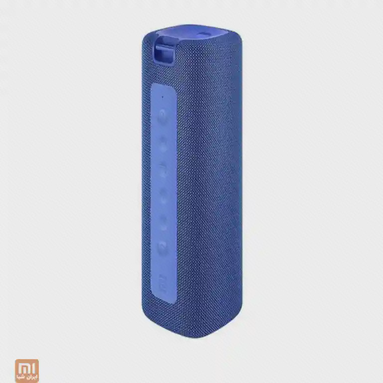 اسپیکر آبی Mi Portable Bluetooth Speaker MDZ-36-DB ایستاده با نوار کلیدها و حلقهٔ بند در بالا