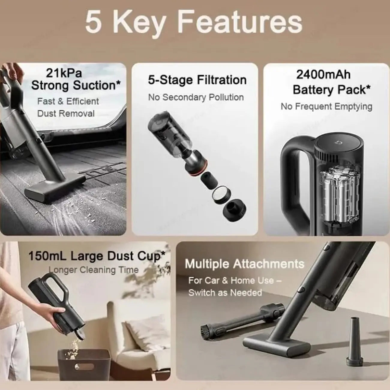 جارو شارژی ماشین شیائومی مدل Mijia MJXCQ01QW - Image 8