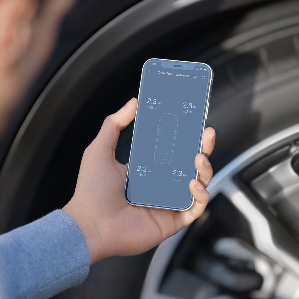سنسور فشار باد لاستیک شیائومی مدل 70mai external tpms sensor T04 - Image 8